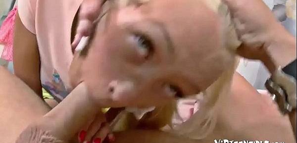  Russian teen Alissa chokes on a big cock